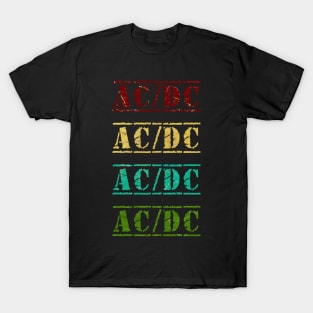 AC/DC 4 text vintage retro faded T-Shirt